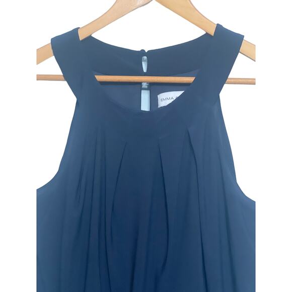 Emma & Michele Size Medium Navy Blue Sleeveless Romper Blouson Easy Care - Picture 3 of 11